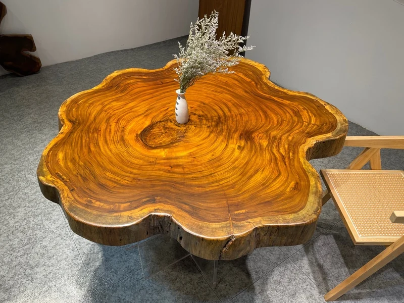 Elemental Live Edge Beli Noir Wood Dining Table