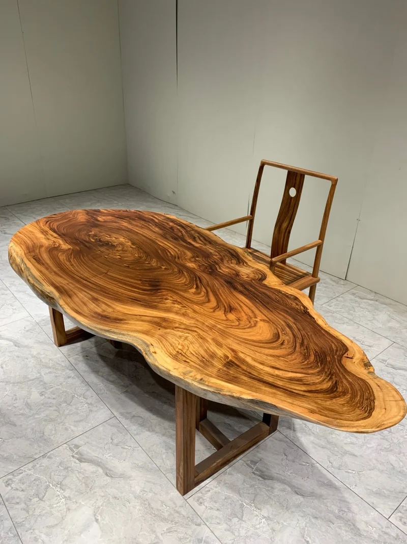 Stellar Wave Shape Africa Wood Table