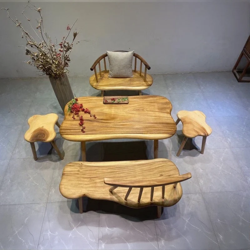 Aura Cloud Shape Solid Wood Coffee Table