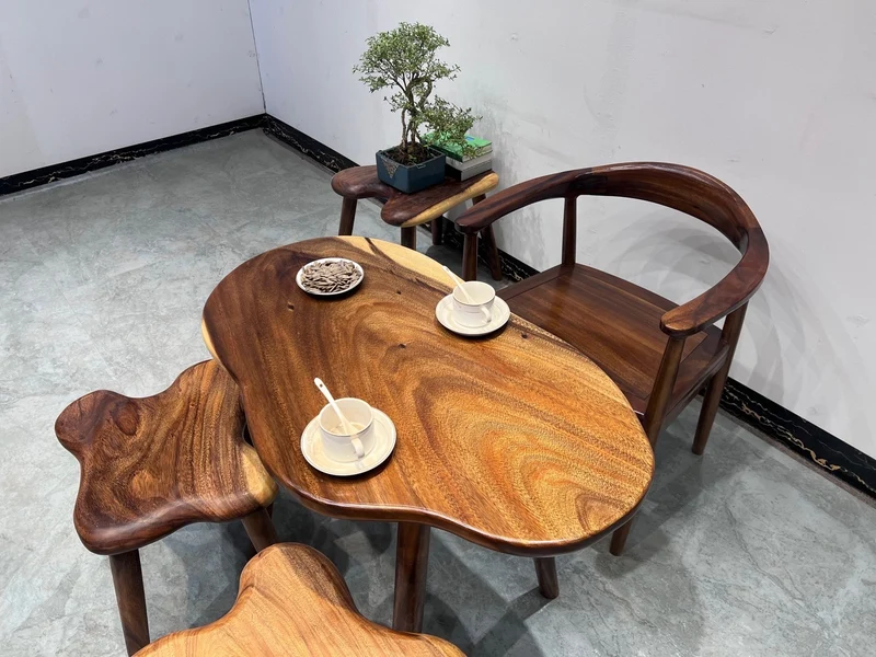 Cyclic Harmony Solid Wood Irregular Table