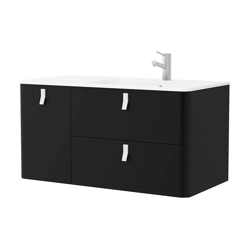 Mueble de Baño con Lavabo Salgar Uniiq 120 cm Negro Mate