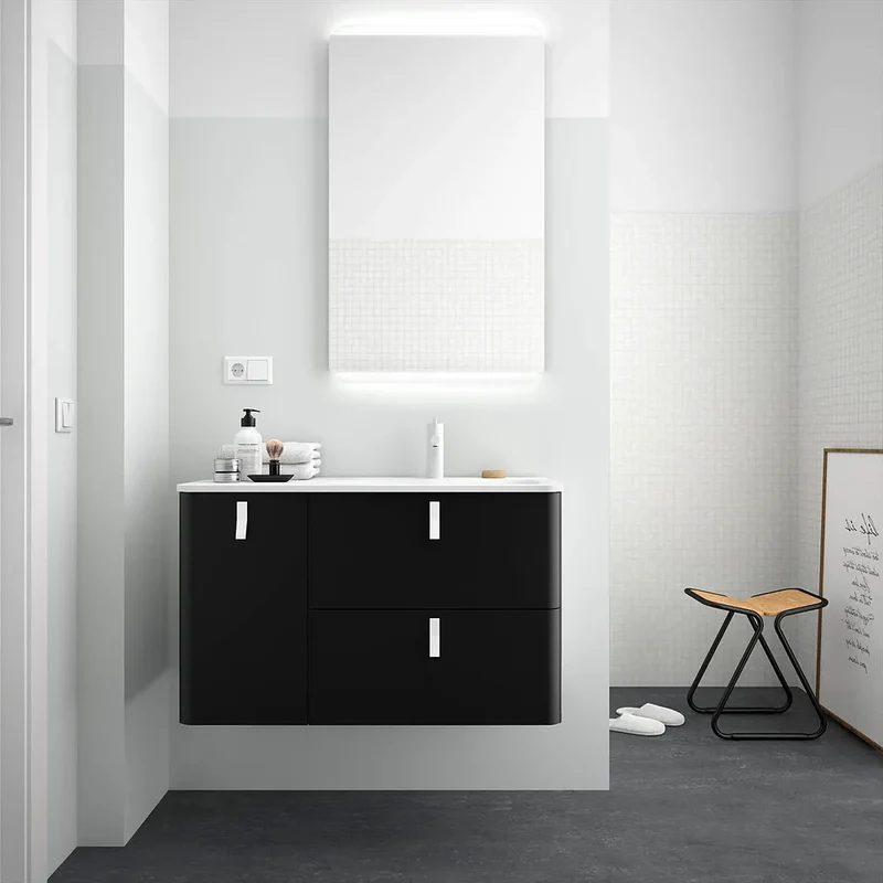 Mueble de Baño con Lavabo Salgar Uniiq 120 cm Negro Mate