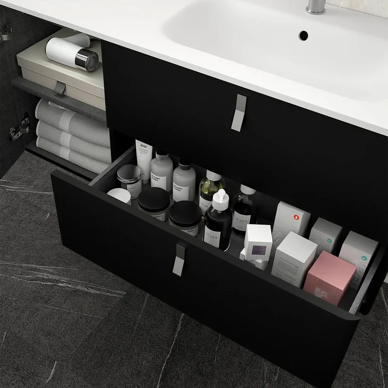 Mueble de Baño con Lavabo Salgar Uniiq 120 cm Negro Mate