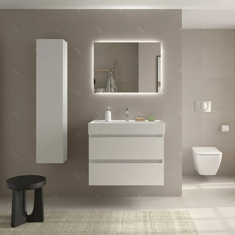 Mueble de Baño con Lavabo Salgar Bequia 100 cm Blanco Mate