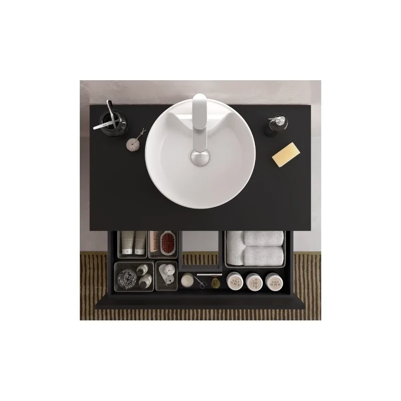 Mueble de Baño Suspendido con Lavabo Salgar Bequia Negro Mate