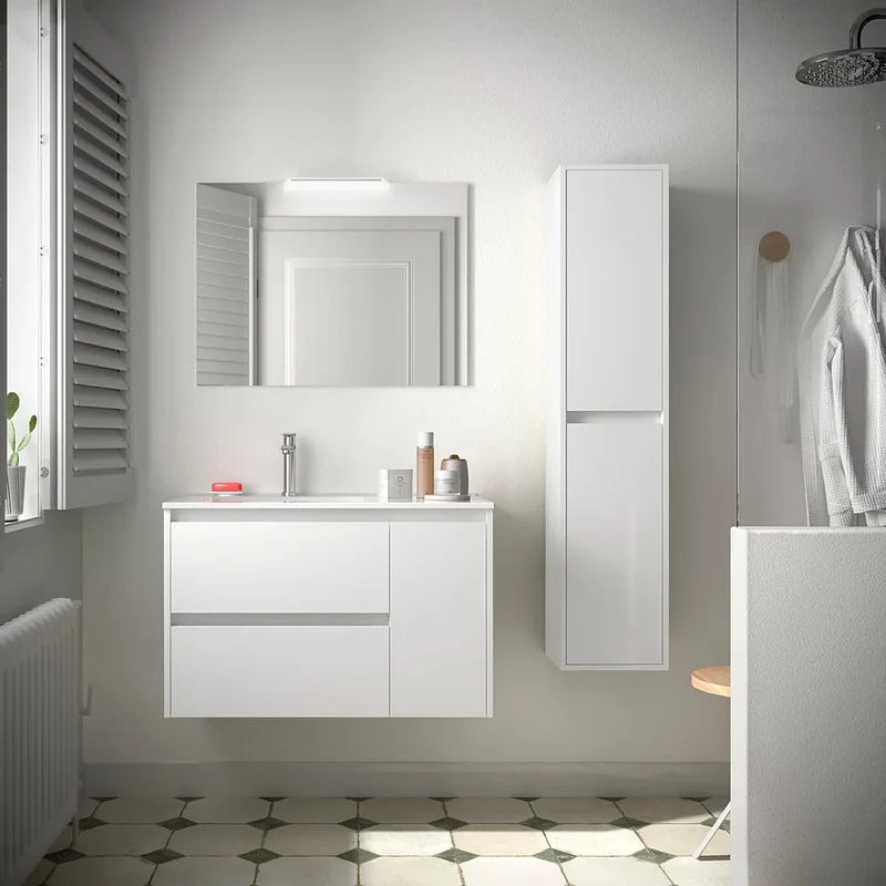 Lavabo de Baño Salgar Noja 90 cm Blanco Brillo