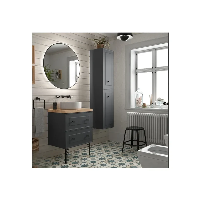Mueble de Baño 2 Cajones Salgar Renoir 60 cm Gris Antracita