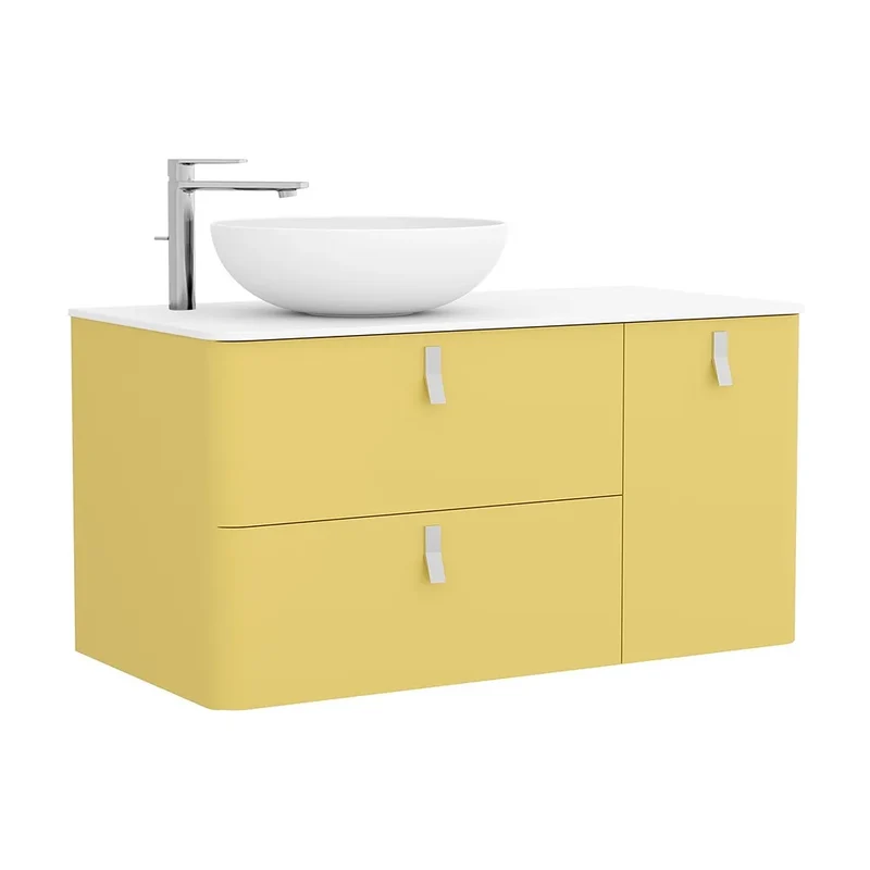 Mueble de Baño Lavabo sobre Encimera Salgar Uniiq 120 cm Amarillo Paja