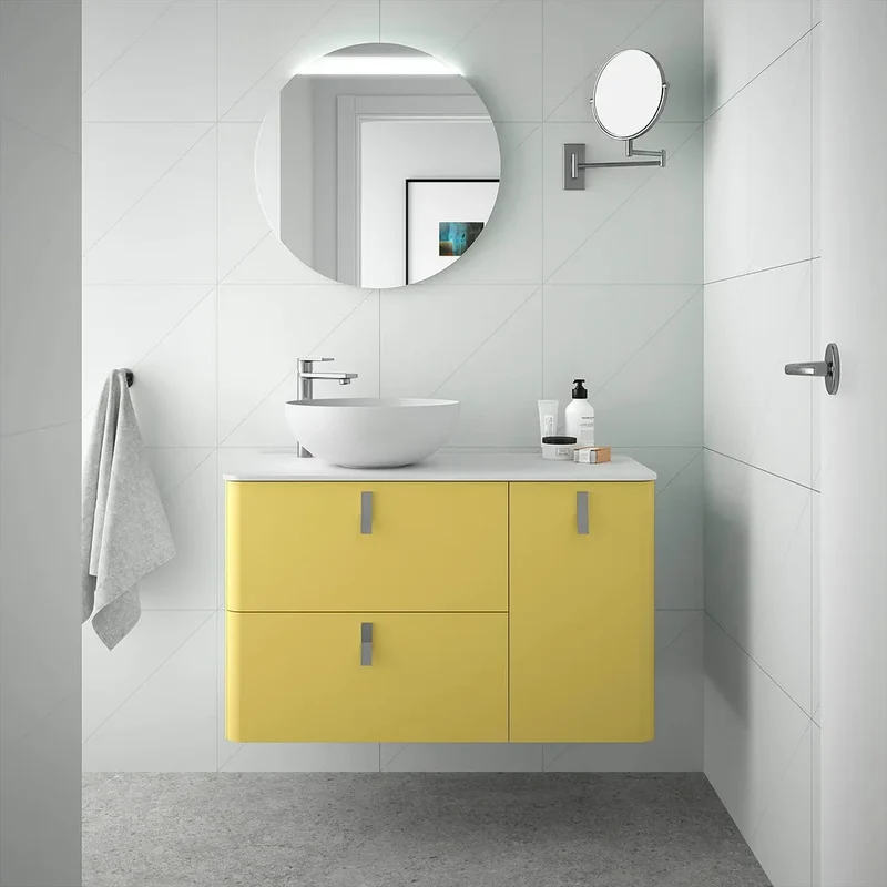Mueble de Baño Lavabo sobre Encimera Salgar Uniiq 120 cm Amarillo Paja