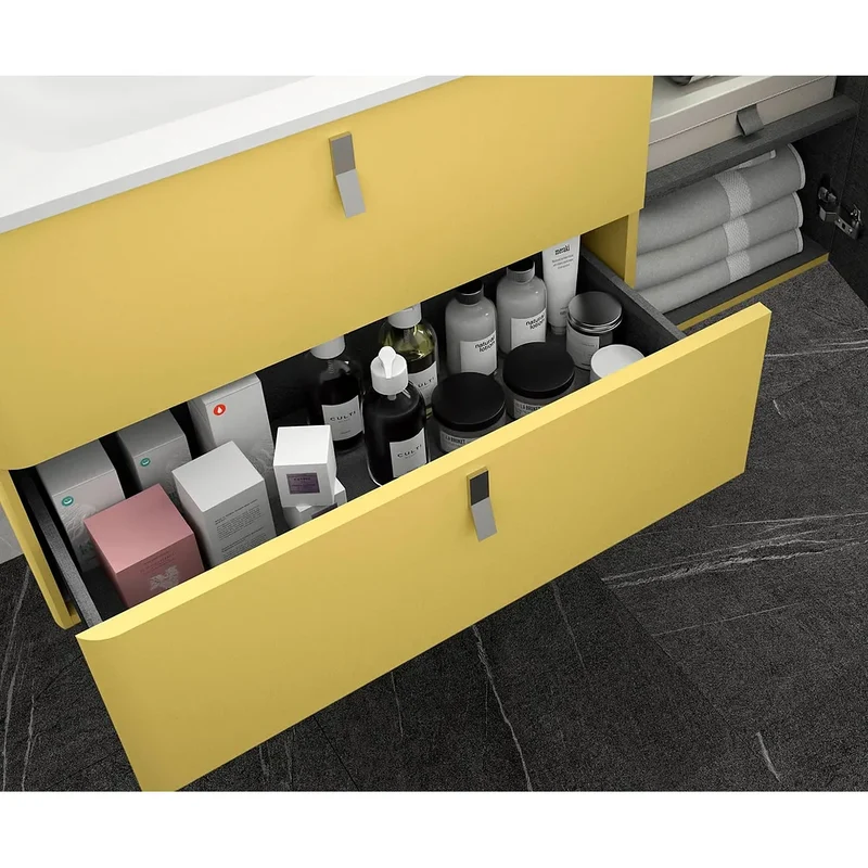 Mueble de Baño Lavabo sobre Encimera Salgar Uniiq 120 cm Amarillo Paja
