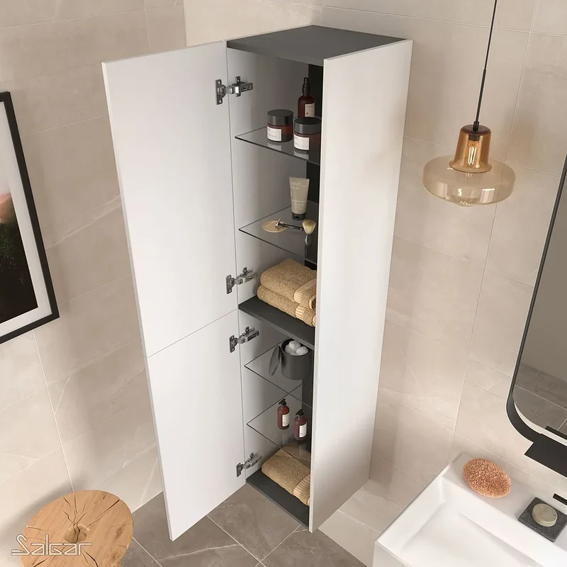Mueble de Baño Suspendido con Lavabo y 2 Cajones Salgar Fussion Line Blanco Mate