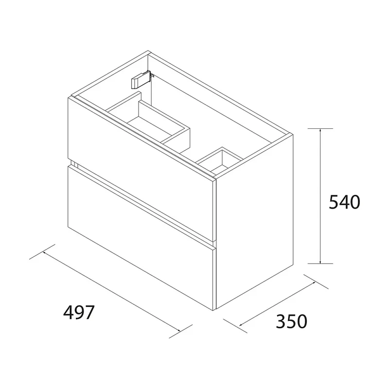 Mueble de Baño Suspendido con Lavabo y 2 Cajones Salgar Fussion Line Blanco Mate