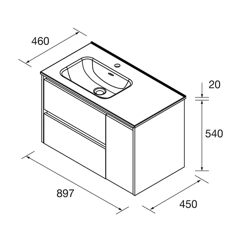 Lavabo de Baño Salgar Noja 90 cm