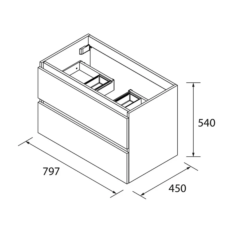 Mueble de Baño con Lavabo y 3 Cajones Salgar Spirit 80 cm Blanco Brillo