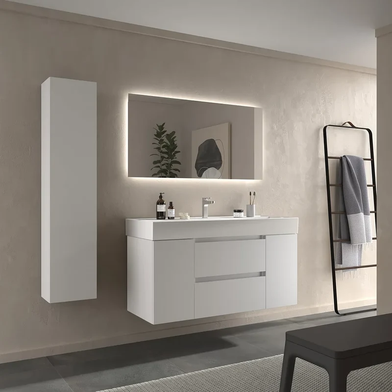 Mueble de Baño con Lavabo Salgar Bequia Plus 120 cm Blanco Mate