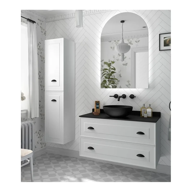Mueble de Baño 2 Cajones Salgar Renoir 100 cm Blanco