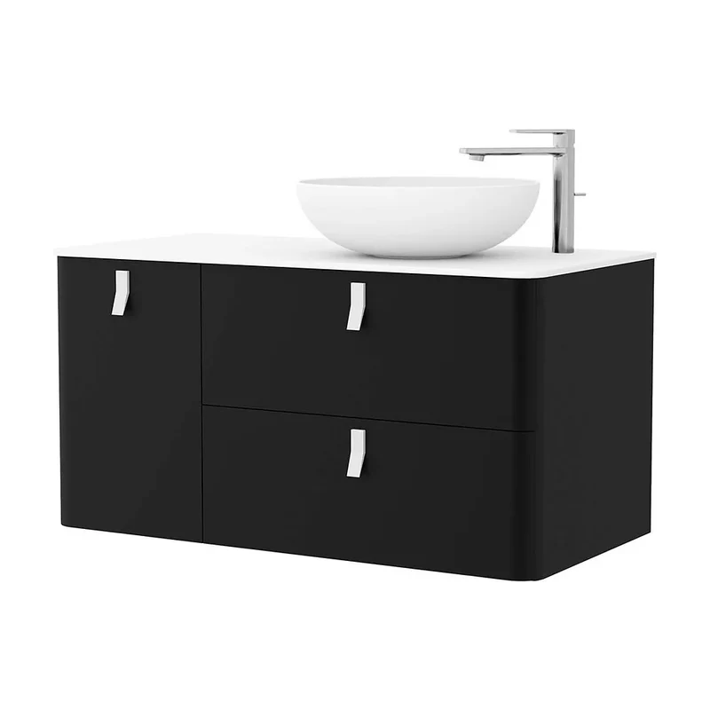 Mueble de Baño Lavabo sobre Encimera Salgar Uniiq 120 cm Negro Mate