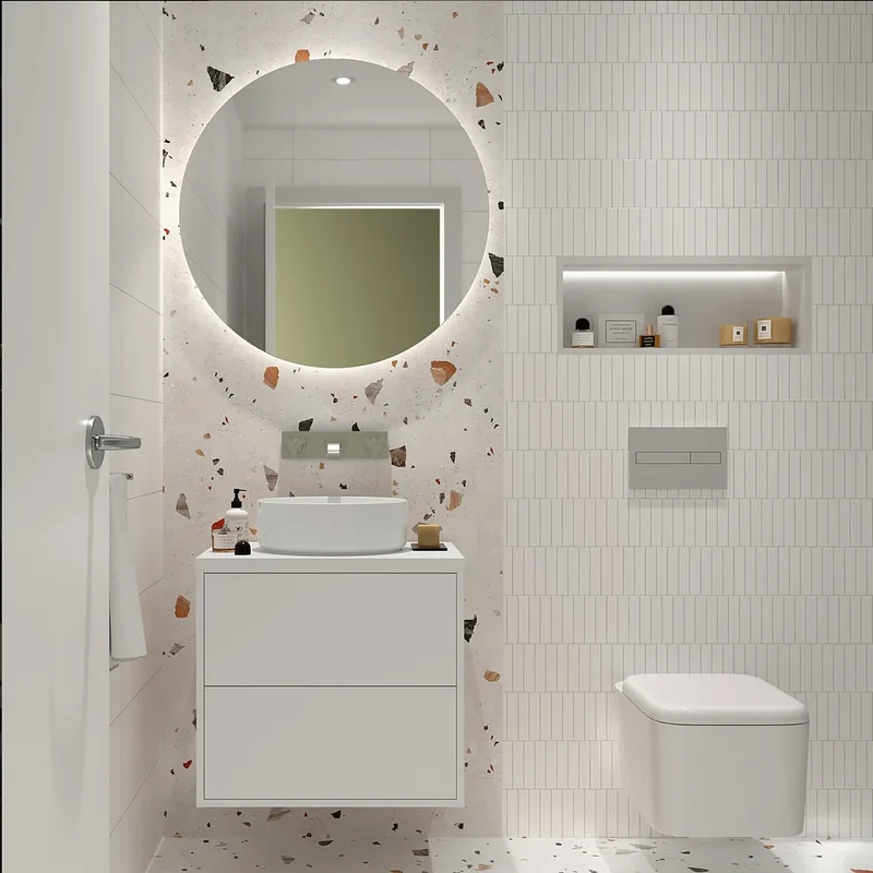 Mueble de Baño con Encimera Salgar Optimus Blanco Satinado