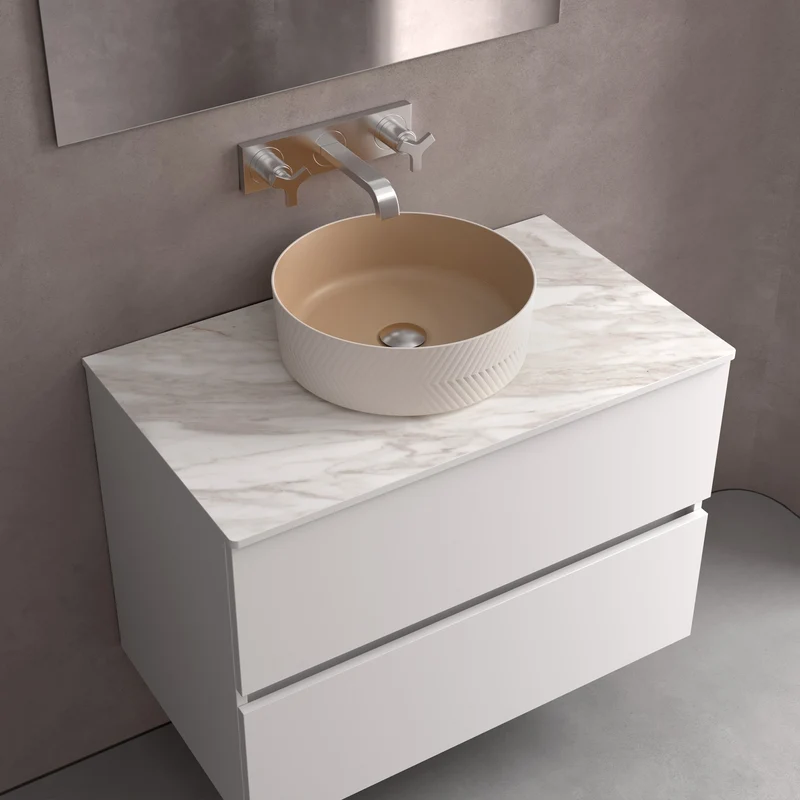 Lavabo sobre Encimera DUNE, Porcelana SAND (Ø 360x120 mm)