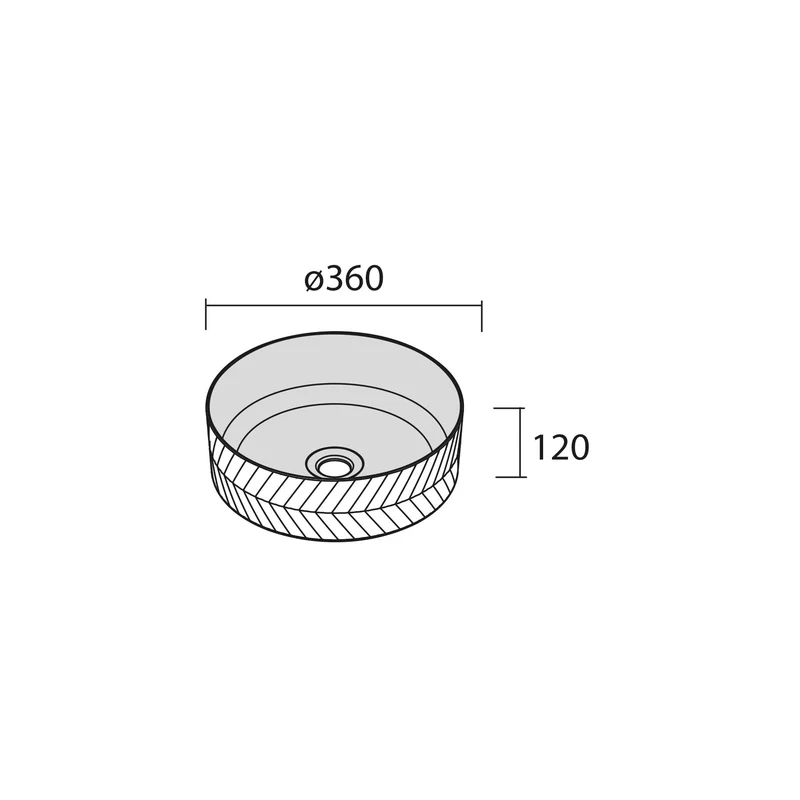 Lavabo sobre Encimera DUNE, Porcelana SAND (Ø 360x120 mm)