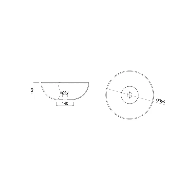 Lavabo de Posar BOL Solid Surface (390 x 140 mm)