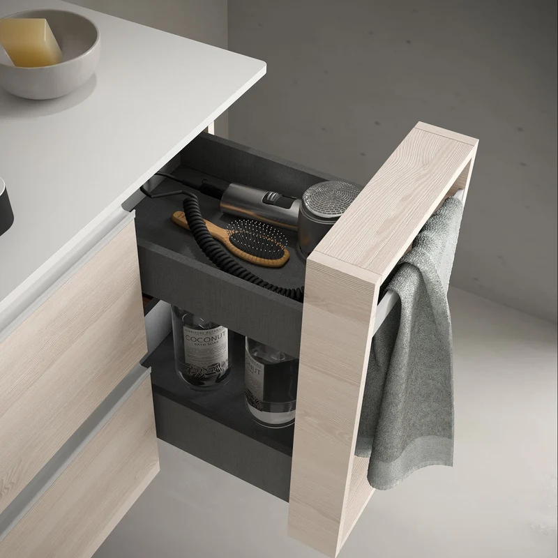 Coqueta ALLIANCE 300, Toallero Extraible con Cajones Interiores (300x540x450mm)