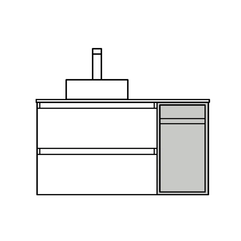 Coqueta ALLIANCE 300, Toallero Extraible con Cajones Interiores (300x540x450mm)
