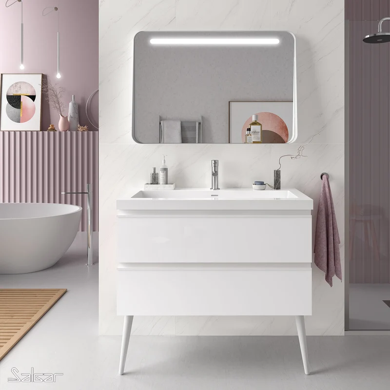 Mueble de baño SPIRIT de Salgar. 2 Cajones Metálicos de 60 a 120 cm