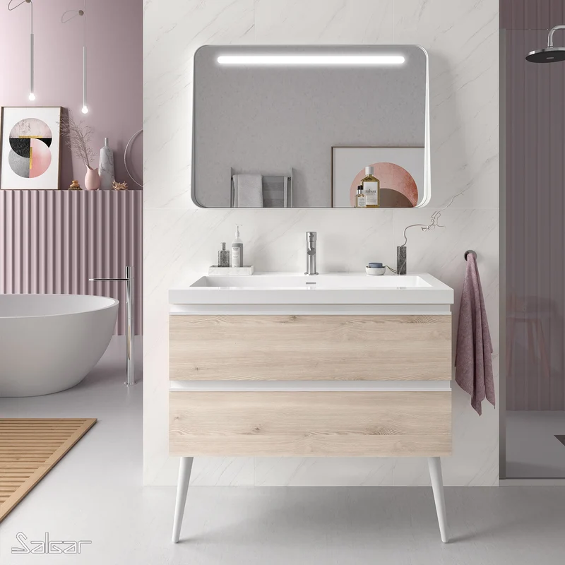 Mueble de baño SPIRIT de Salgar. 2 Cajones Metálicos de 60 a 120 cm