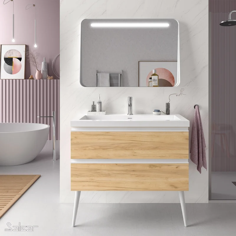 Mueble de baño SPIRIT de Salgar. 2 Cajones Metálicos de 60 a 120 cm