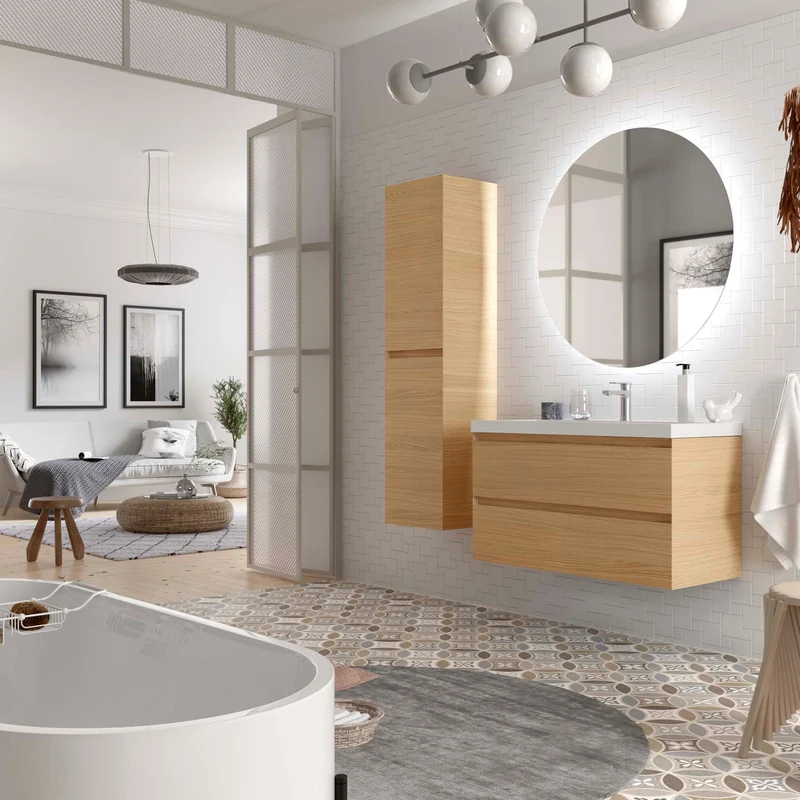 Mueble de baño MARA, 2 cajones de Salgar. Disponibles en 60, 80 y 100 cm.