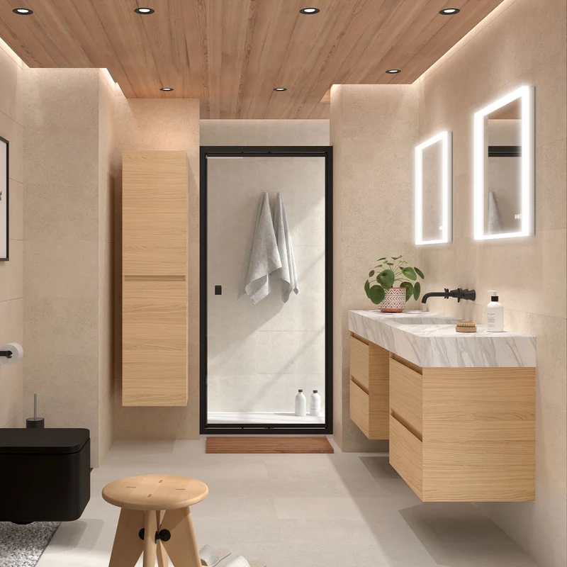 Mueble de baño MARA, 2 cajones de Salgar. Disponibles en 60, 80 y 100 cm.