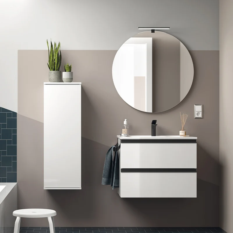 Conjunto SPIRIT 70 cm, Blanco Brillo de Salgar – Elegancia, Luminosidad y Diseño Moderno