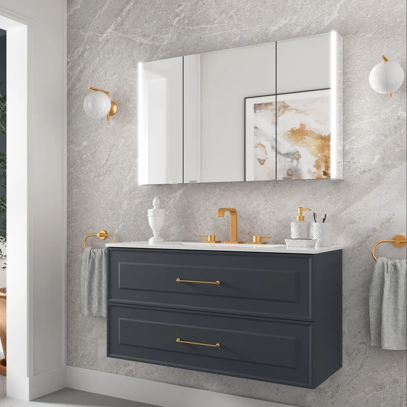 Mueble de baño RENOIR con 2 Cajones Metálicos de Salgar. 60, 80 y 100 cm
