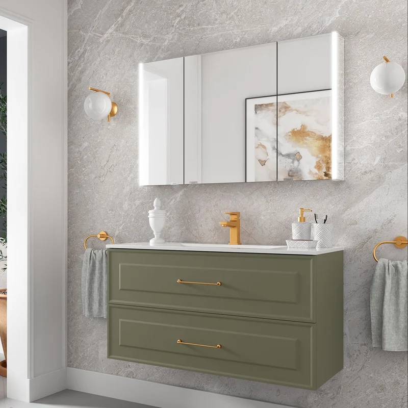 Mueble de baño RENOIR con 2 Cajones Metálicos de Salgar. 60, 80 y 100 cm
