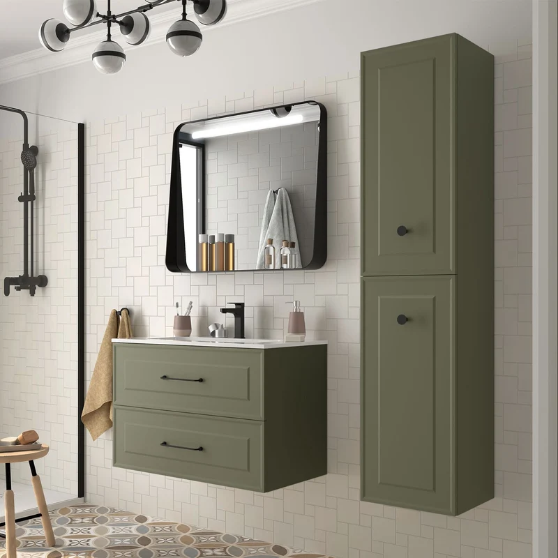 Mueble de baño RENOIR con 2 Cajones Metálicos de Salgar. 60, 80 y 100 cm