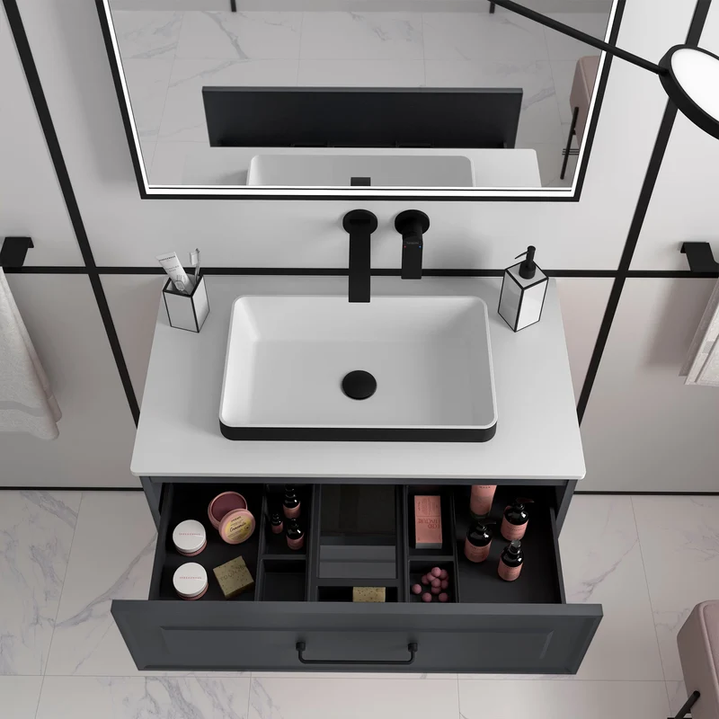 Mueble de baño RENOIR con 2 Cajones Metálicos de Salgar. 60, 80 y 100 cm