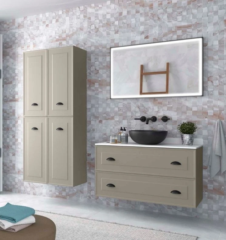 Mueble de baño RENOIR con 2 Cajones Metálicos de Salgar. 60, 80 y 100 cm