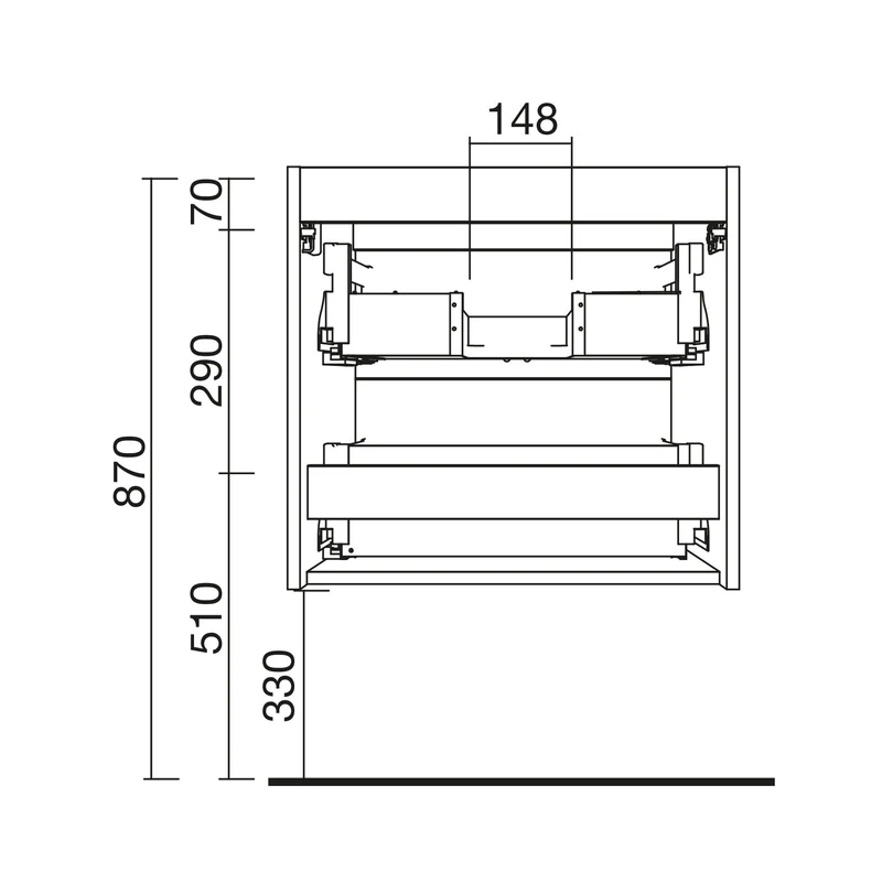 Mueble de baño RENOIR con 2 Cajones Metálicos de Salgar. 60, 80 y 100 cm