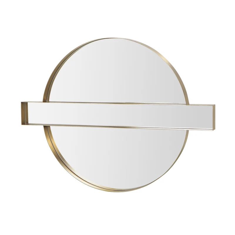Espejo de pared dorado redondo Opel