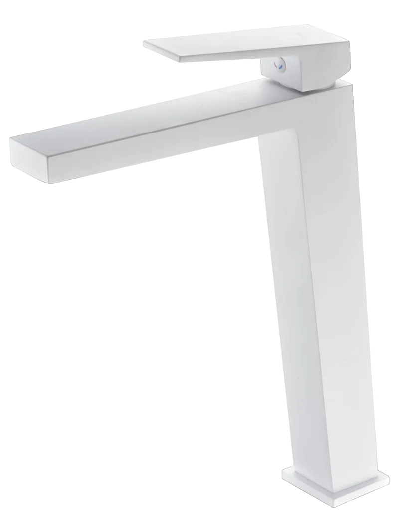 Grifo Lavabo Alto ART Blanco Mate Imex | Latón Cromado + Cartucho Cerámico 25mmrn