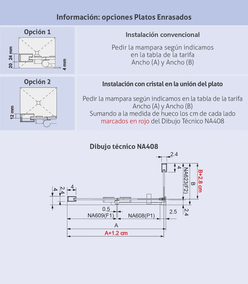 Mampara Angular Abatible NARDI NA408, Fijo con Puerta Abatible y Lateral Fijo