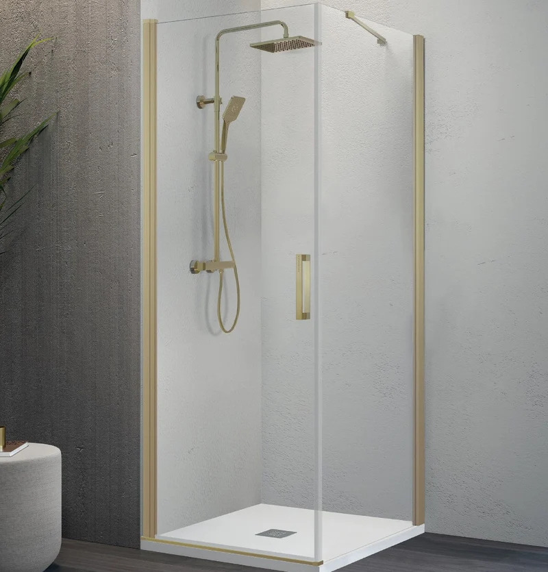 Mampara Angular Batiente NARDI 507, Puerta Abatible con Lateral Fijo | Ideal para Baños Pequeños