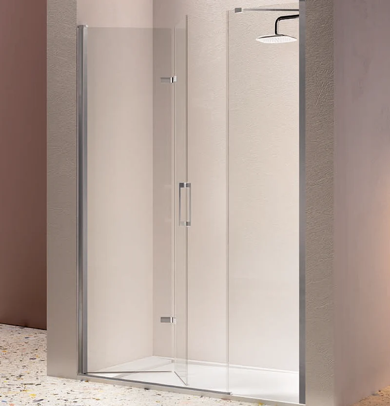 Mampara Frontal Plegable NARDI 302 de Kassandra, Frente Fijo + Puerta Plegable