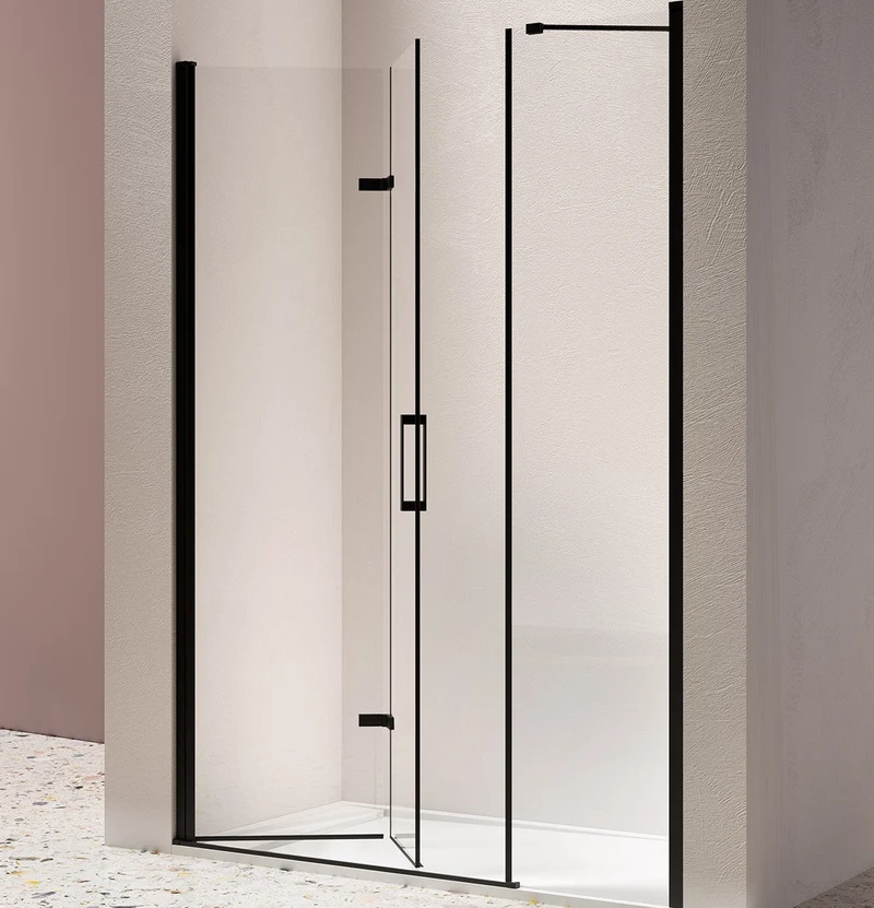 Mampara Frontal Plegable NARDI 302 de Kassandra, Frente Fijo + Puerta Plegable