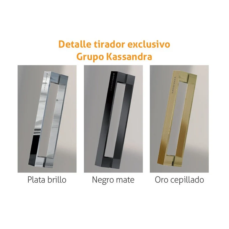 Mampara Frontal Plegable NARDI 302 de Kassandra, Frente Fijo + Puerta Plegable
