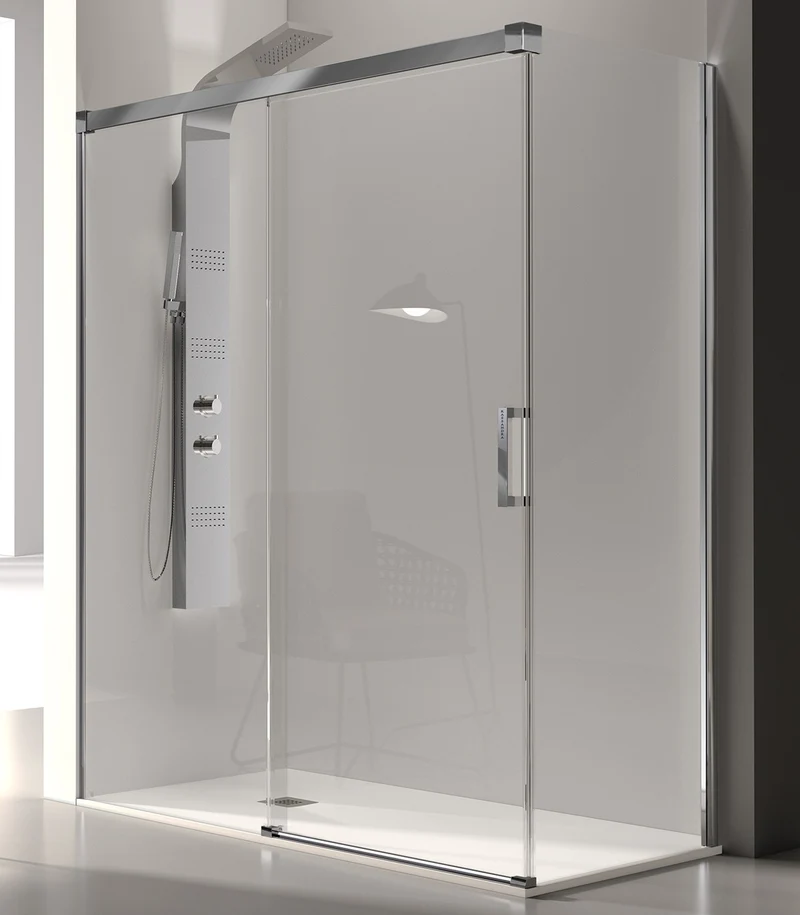 Mampara GLASÉ GS102 de Kassandra | Frontal fijo + Corredera con Opción de Lateral Fijo GS103