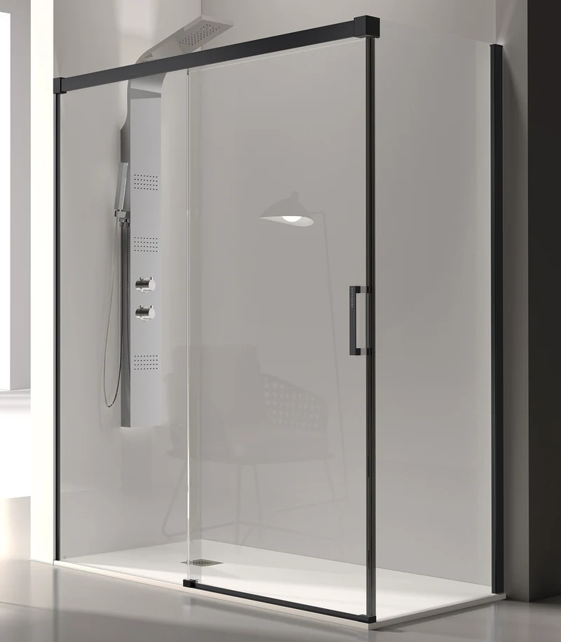 Mampara GLASÉ GS102 de Kassandra | Frontal fijo + Corredera con Opción de Lateral Fijo GS103