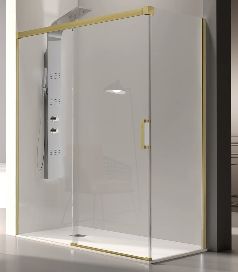 Mampara GLASÉ GS102 de Kassandra | Frontal fijo + Corredera con Opción de Lateral Fijo GS103