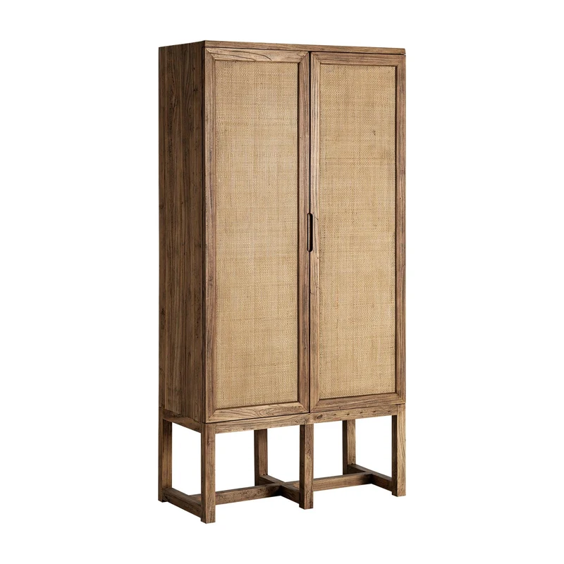 Armario de madera de olmo marrón 85×41×171 cm – contemporáneo – BYREMO